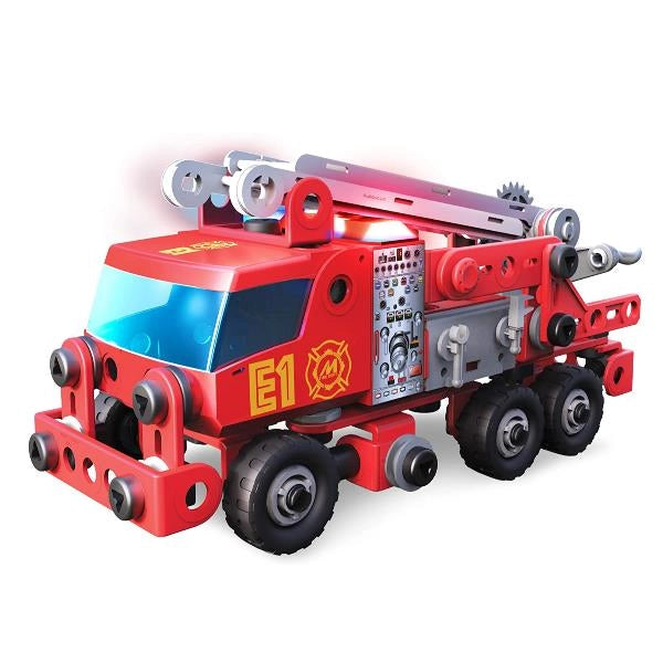 Meccano junior, kit di costruzioni camion dei pompieri con luci e suoni, per bambini dai 5 anni in su - 6056415