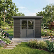 Casetta da giardino in legno composito Onyx 33 - 9m² - Grigio