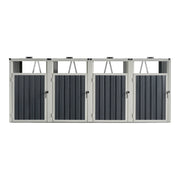 Contenitore per rifiuti a 4 scomparti con ante con maniglia 121 x 292 x 82 cm grigio antracite 03_0006696