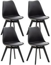 Set 4 Sedie Pranzo Linares nero/nero,Plastica