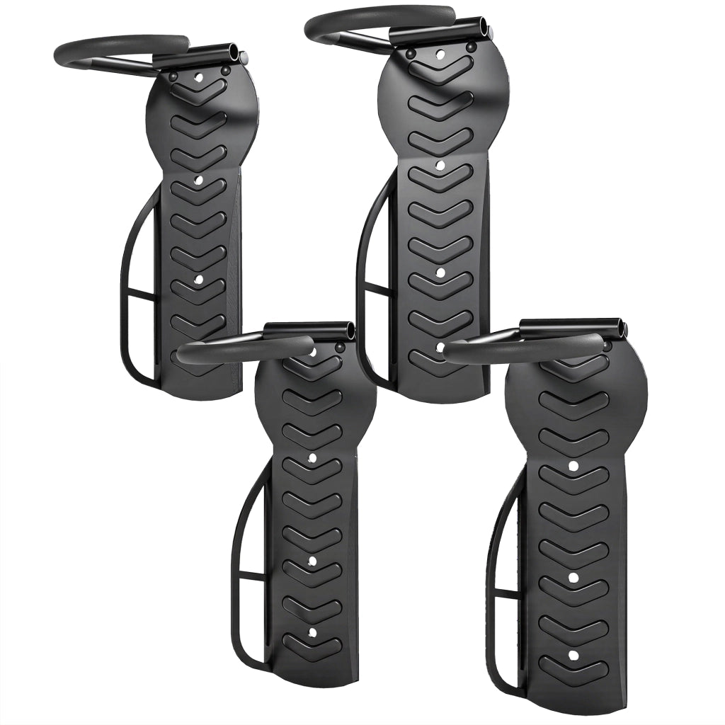 Supporto per bici da parete ¨C zephmum ¨C 4 pezzi, nero, 25.5x10.5x4 cm