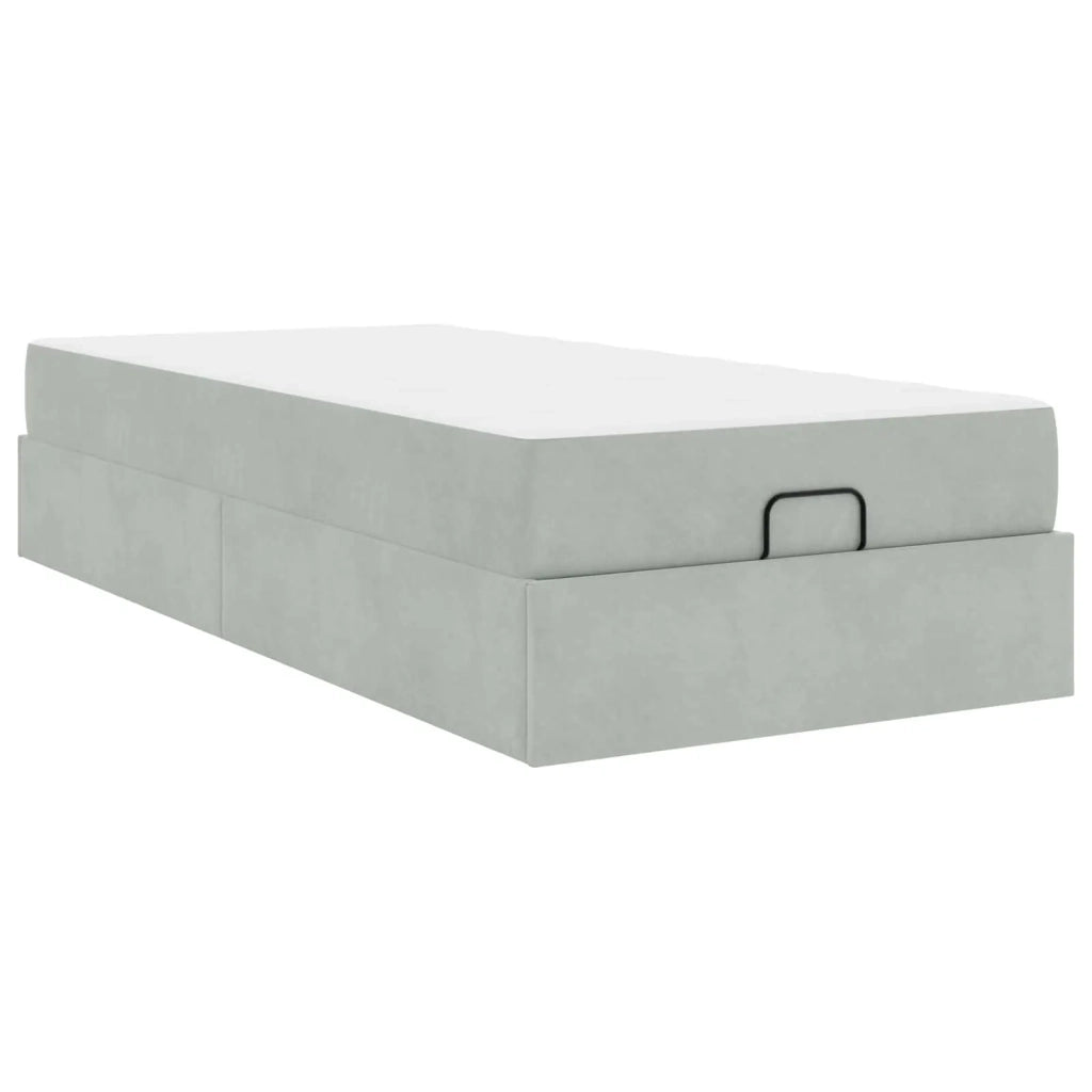 Struttura letto con materasso 2 pcs-Giroletto Grigio chiaro Velluto