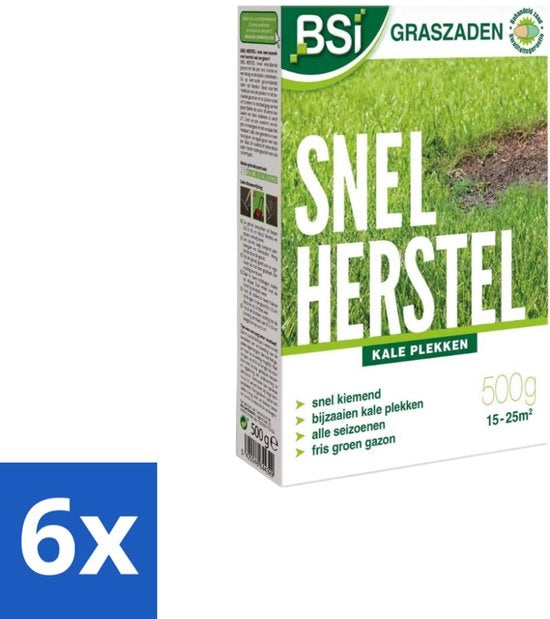 Ricrescita Rapida del Prato - Drenante e Resistente - 500 g - Confezione Economica - 6 pezzi