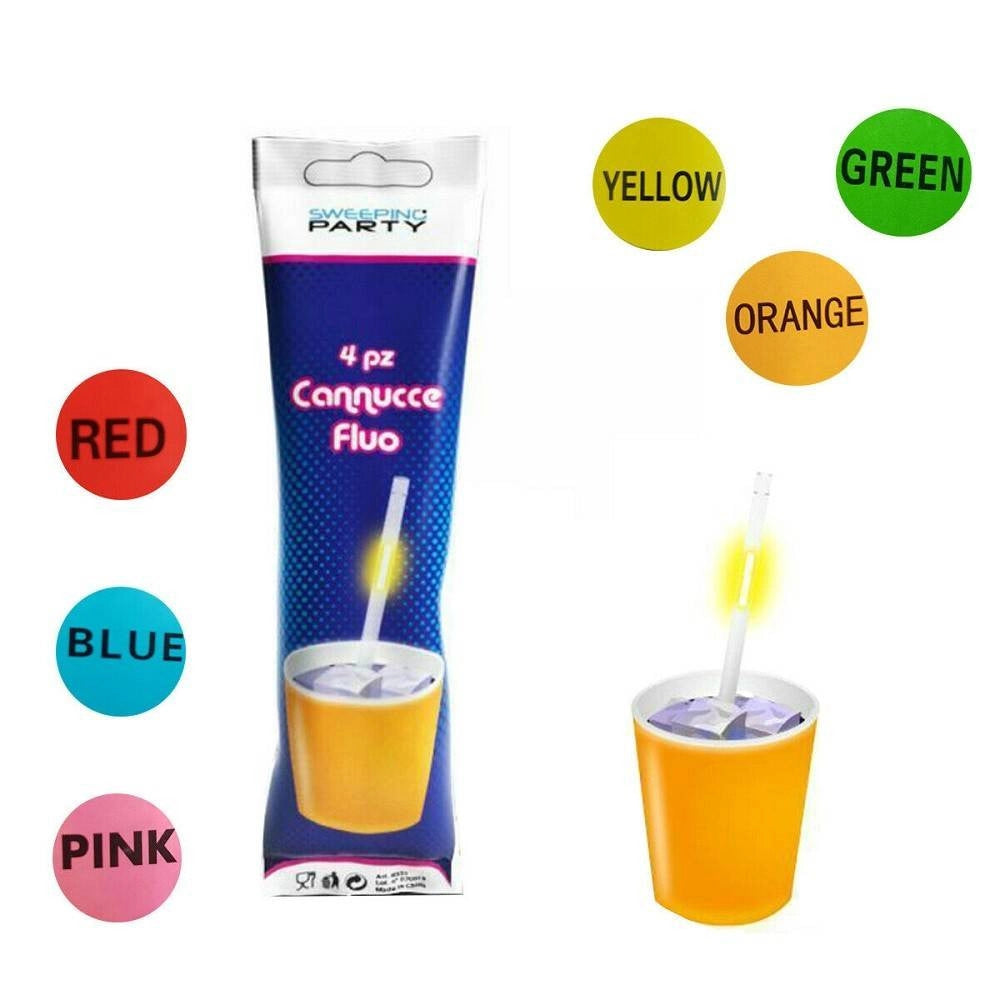Trade Shop - Kit 24 Pezzi Cannucce Luminose Starlight Party Fluo Concerti Feste Fluorescenti -