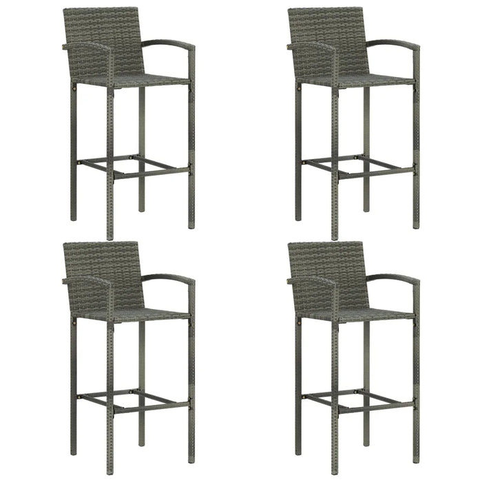 Set da Bar da Giardino 5 pz in Polyrattan Grigio cod mxl 40293