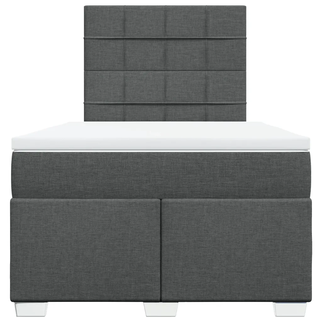 Giroletto a Molle con Materasso Grigio Scuro 120x190cm Tessuto
