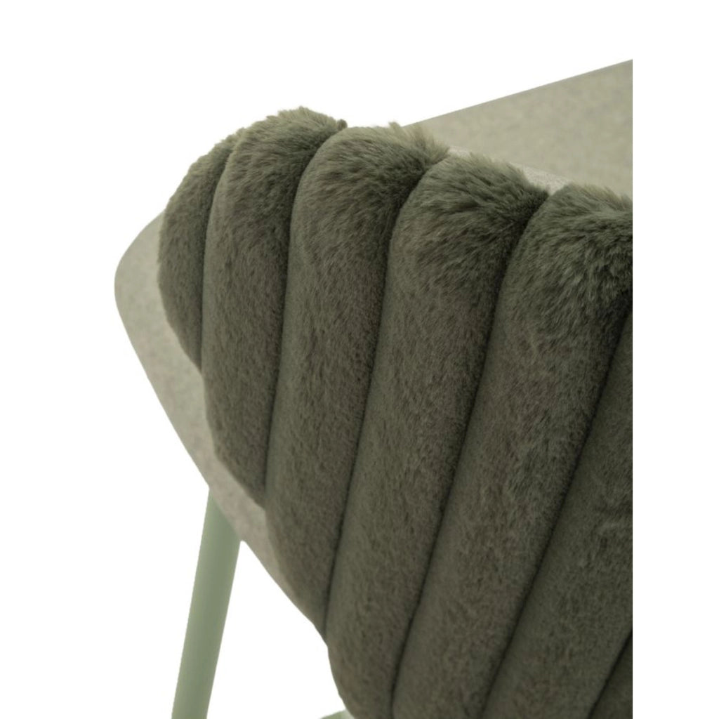 Set di 2 Sgabelli Alti VKH884, Verde, Poliestere, 55x58x106 cm