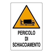 Cartelli Segnali Alluminio Pericolo Schiacciamento mm.500x350