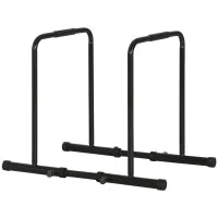 Barra per Dip in Acciaio ad Altezza Regolabile con 6 Lunghezze Regolabili, 90-102x65x80-90 cm, Nera