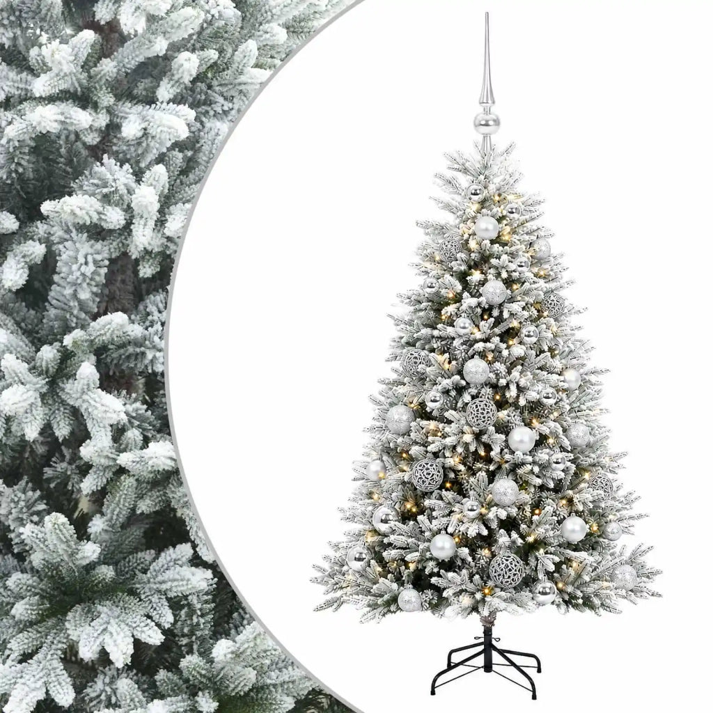 Albero di Natale Artificiale con Palline 120 cm 150 LED 3465997