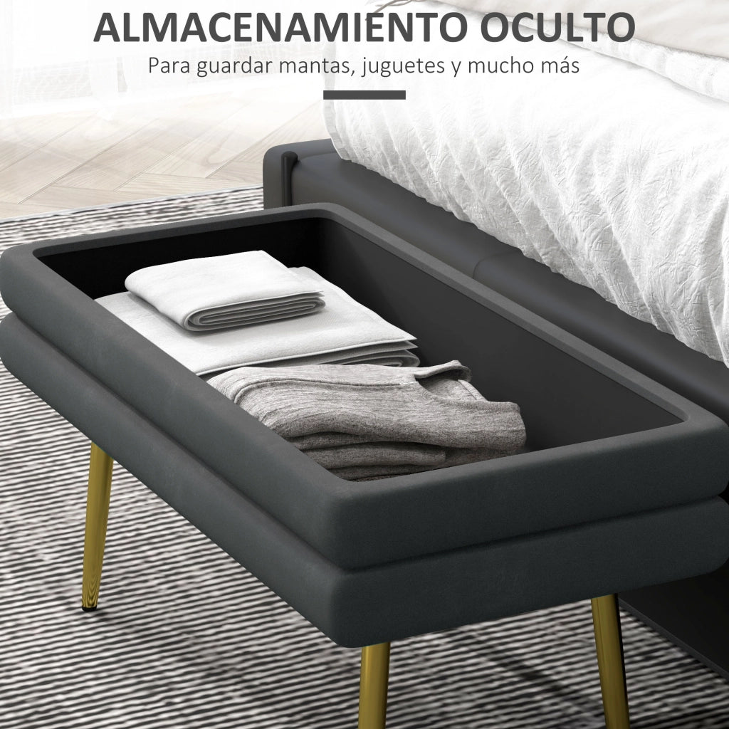 Letto contenitore con cassetti ¨C Zephmum ¨C Grigio scuro 79.5x37.5x43 cm