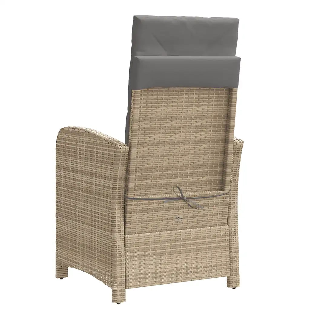 Set da Bistrò 3 pz con Cuscini Beige Misto in Polyrattan