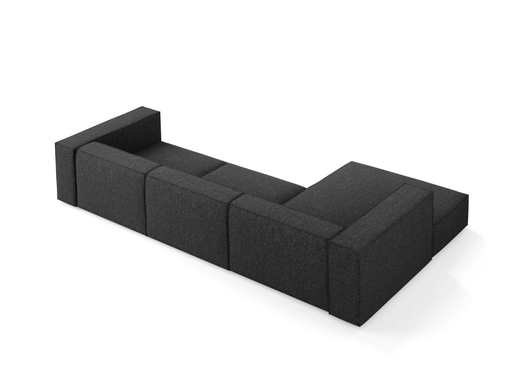 Cosmopolitan Design - Divano angolare sinistro "Arendal" 4 posti in ciniglia nero 