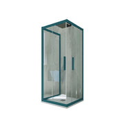 Box doccia 3 lati scorrevole 70x100x70 CM H 200 Vetro Trasparente Profilo Verde Night Watch mod. Kolors Trio