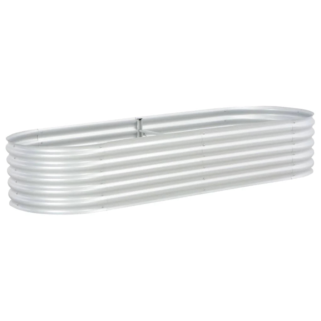 Fioriera rialzata per piante e fiori giardino 240 x 80 x 44 cm acciaio zincato argento 02_0001020