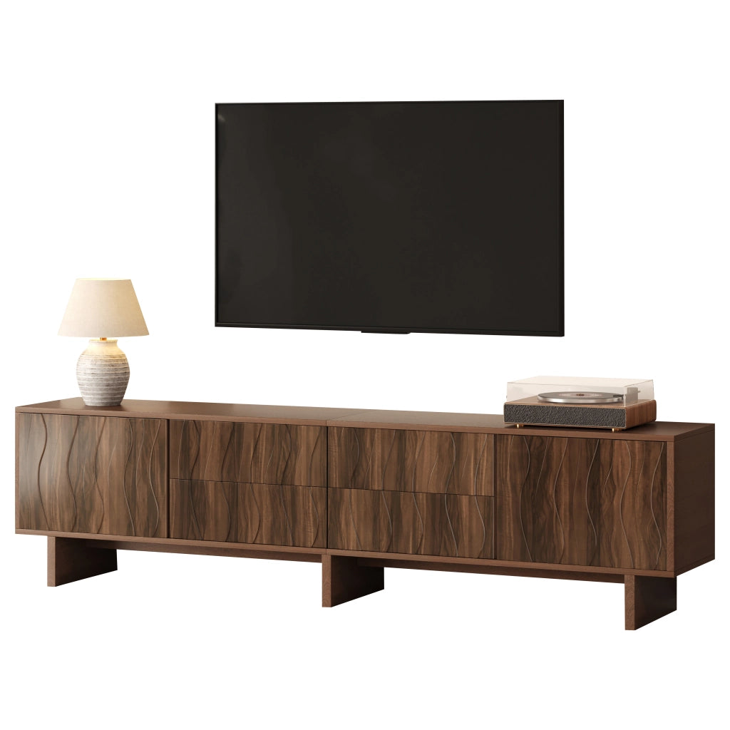 Mobile TV con Cassetti e Ante ¨C Xylo ¨C Noce, 180x40x56 cm, fino a 75 Pollici