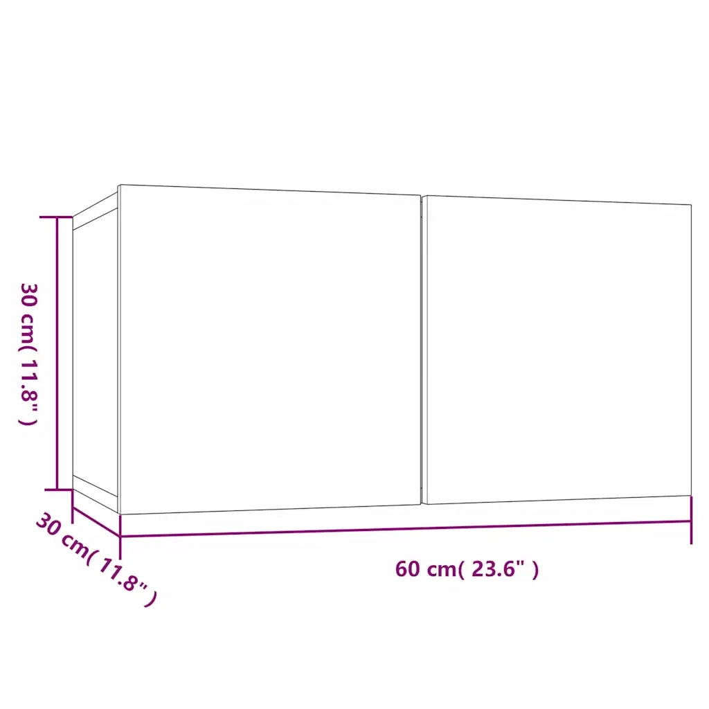 Mobili Porta TV Pensili 2 pz Rovere Fumo 60x30x30 cm 815868