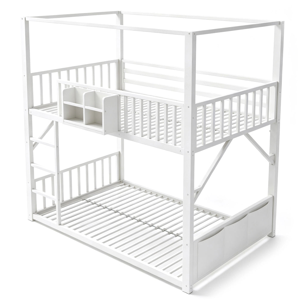 Letto a soppalco per bambini ¨C Minimal ¨C bianco metallo 90x200cm