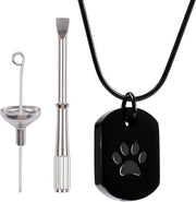 Ashanger in acciaio inossidabile nero - Assistente di ricordo per animali domestici - Piedino - Per cane e gatto - Uomo e donna.