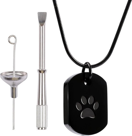 Ashanger in acciaio inossidabile nero - Assistente di ricordo per animali domestici - Piedino - Per cane e gatto - Uomo e donna.