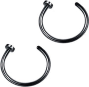 Piercing per naso - 2 pezzi - Diametro 6 mm - Diametro 0,8 mm - Acciaio inossidabile chirurgico