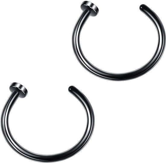Piercing per naso - 2 pezzi - Diametro 6 mm - Diametro 0,8 mm - Acciaio inossidabile chirurgico