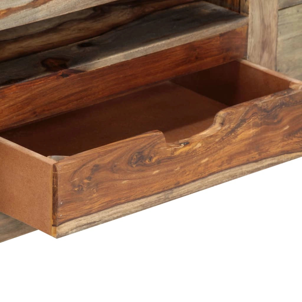 Buffet credenza cassettiera armadio mobile contenitore organizer per cucina soggiorno salotto 100 x 30 x 50 cm legno massello grigio 02_0031760