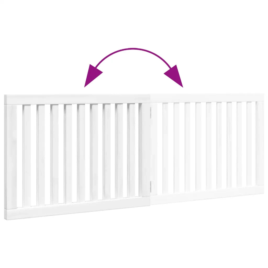 Cancello per Cani Pieghevole 2 Pannelli Bianco 160 cm Pioppo CFW4550059