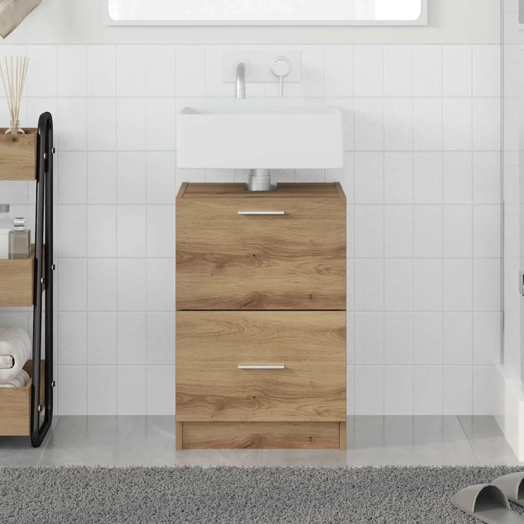 Mobile da Bagno | Armadio da bagno con cassetto Rovere artigianale 40 x 37 x 59 cm