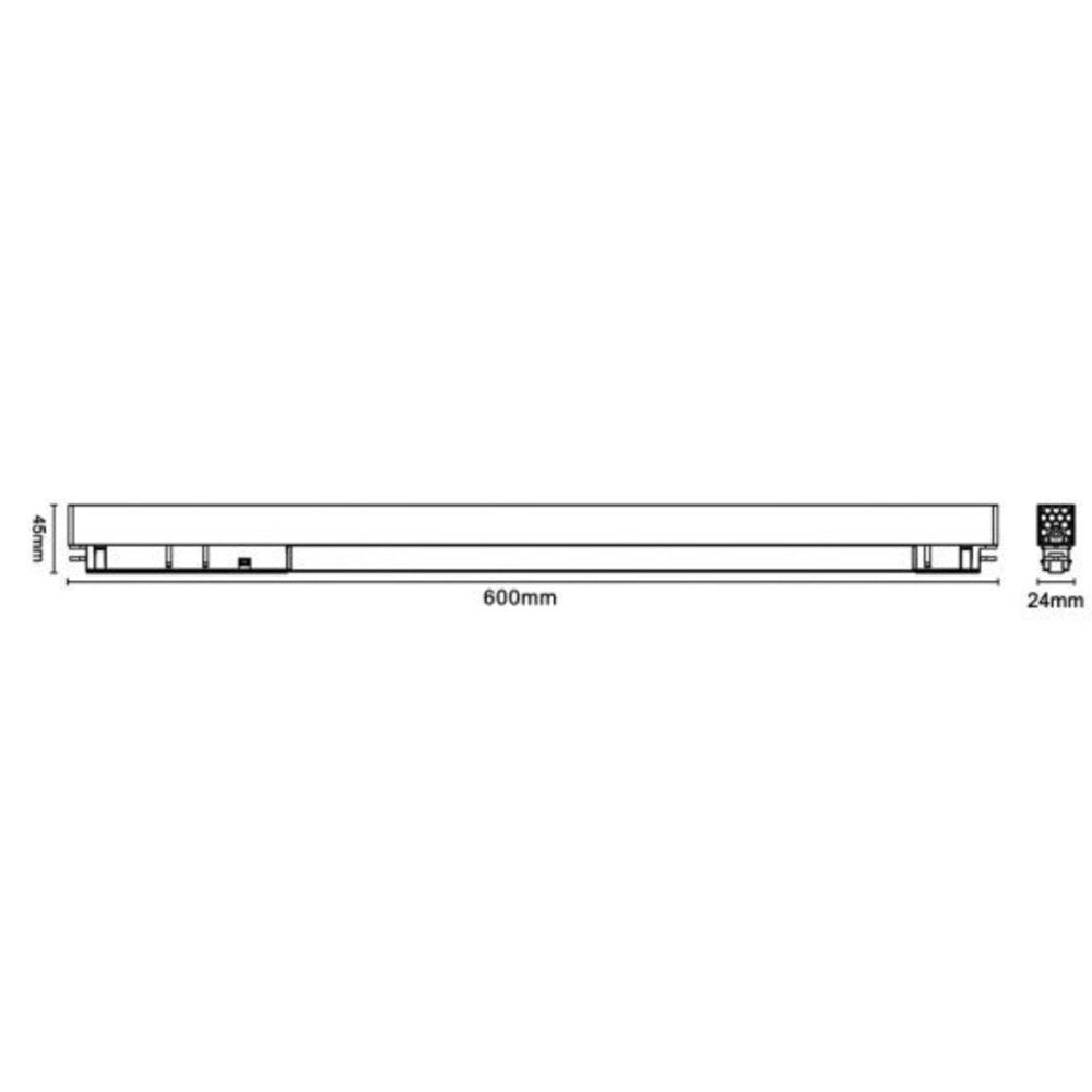 Trade Shop - Faretto Barra Led 24w Magnetico Per Binario Monofase 48v Luce 3000k 4000k Fr-24w -