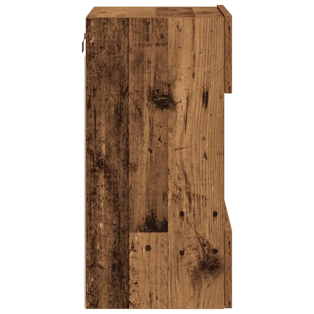 Mobili TV a Parete con Luci LED 2pz Legno Vecchio 40x30x60,5 cm