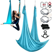 Set di yoga per esterno - Dimensioni 10 x 2,8 m - Capacità di carico 1000 kg - Incluso anello di ancoraggio in acciaio e giunto di rotazione in alluminio - Con tappeti da yoga - Blu
