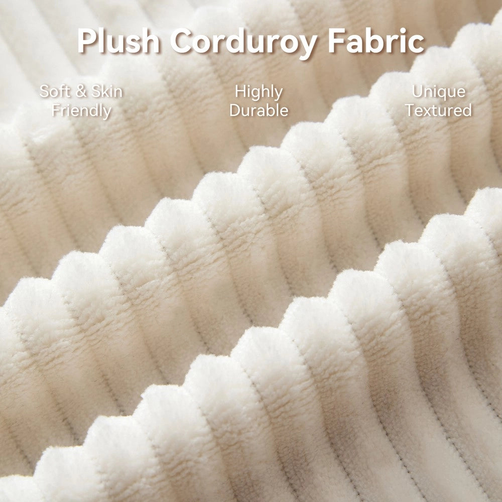 Dormeuse con poggiapiedi e spazio contenitore ¨C Minimal ¨C Beige tessuto con 3 cuscini