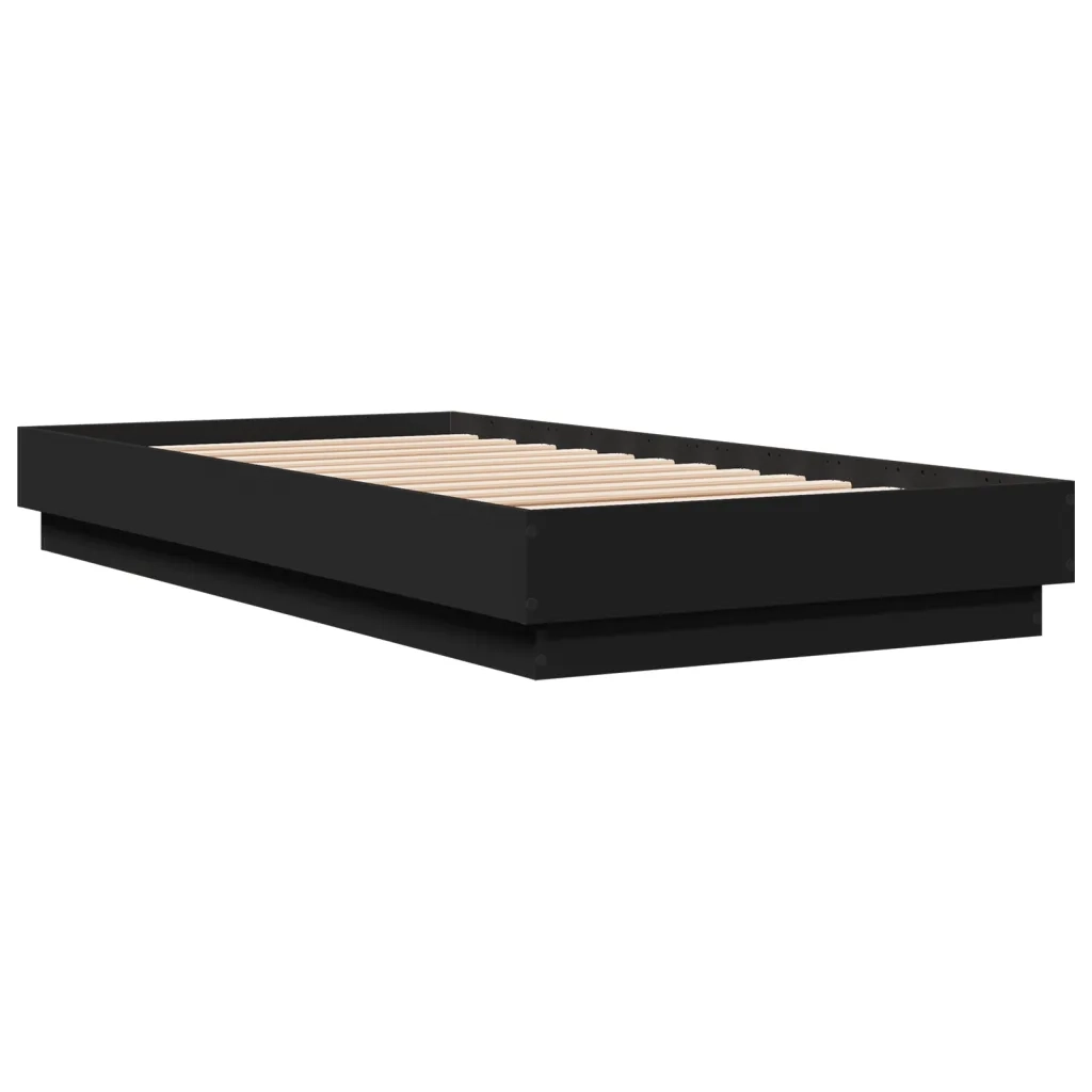 Giroletto-Struttura Letto Nero 75x190 cm in Legno Multistrato 555549