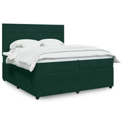 Giroletto a Molle con Materasso Verde Scuro 200x200 cm Velluto 3294733