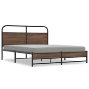 Letto matrimoniale | Letto per adulti | Giroletto senza Materaso in Metallo Rovere Marrone 160x200 cm