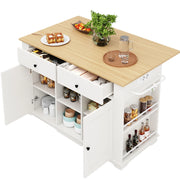 Isola cucina 151,5 x 84,7 x 91,7 cm bianca e legno, presa integrata