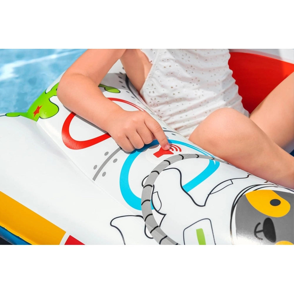 Trade Shop - Canottino Barca Navicella Spaziale Gonfiabile Per Bambini +3 Anni Con Altoparlante 34178 -