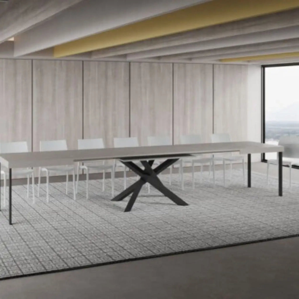 Tavolo allungabile 160/420x90 cm Volantis cashmere gambe antracite