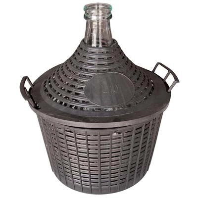 DAMIGIANA BOCCA STRETTA VESTITA  VETRO/PLT LT  5