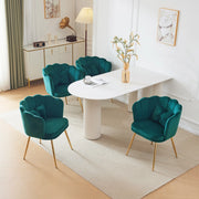 Poltrona con Schienale a Petalo e Cuscino Farfalla Design Ergonomico in Velluto Verde