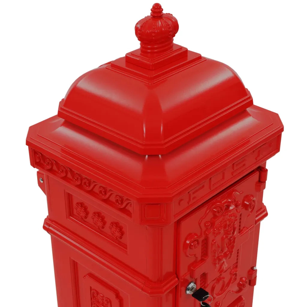 Cassetta della Posta in Alluminio Inossidabile Vintage Rossa CFW2613641