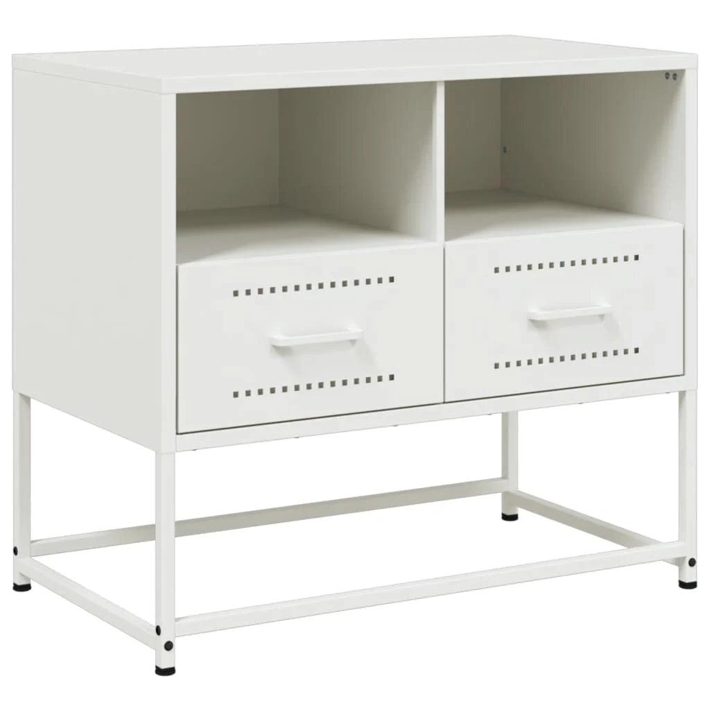 Mobile TV multimediale mensola TV credenza TV adatto per sala da pranzo soggiorno camera da letto 68 x 39 x 60,5 cm acciaio bianco 02_0026161