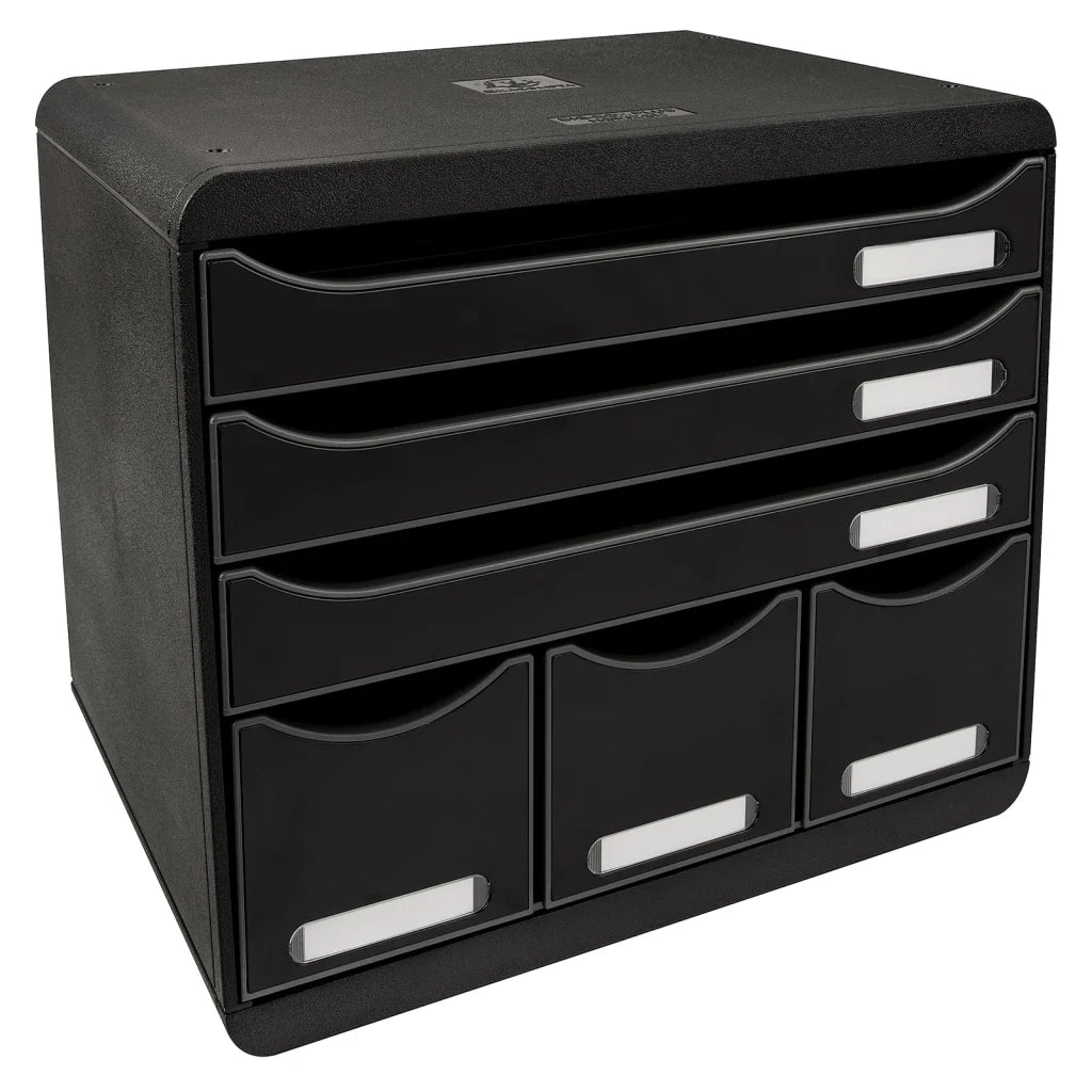 Exacompta Set Cassetti Scrivania Store-Box Maxi 6 Cassetti Nero Lucido 444597