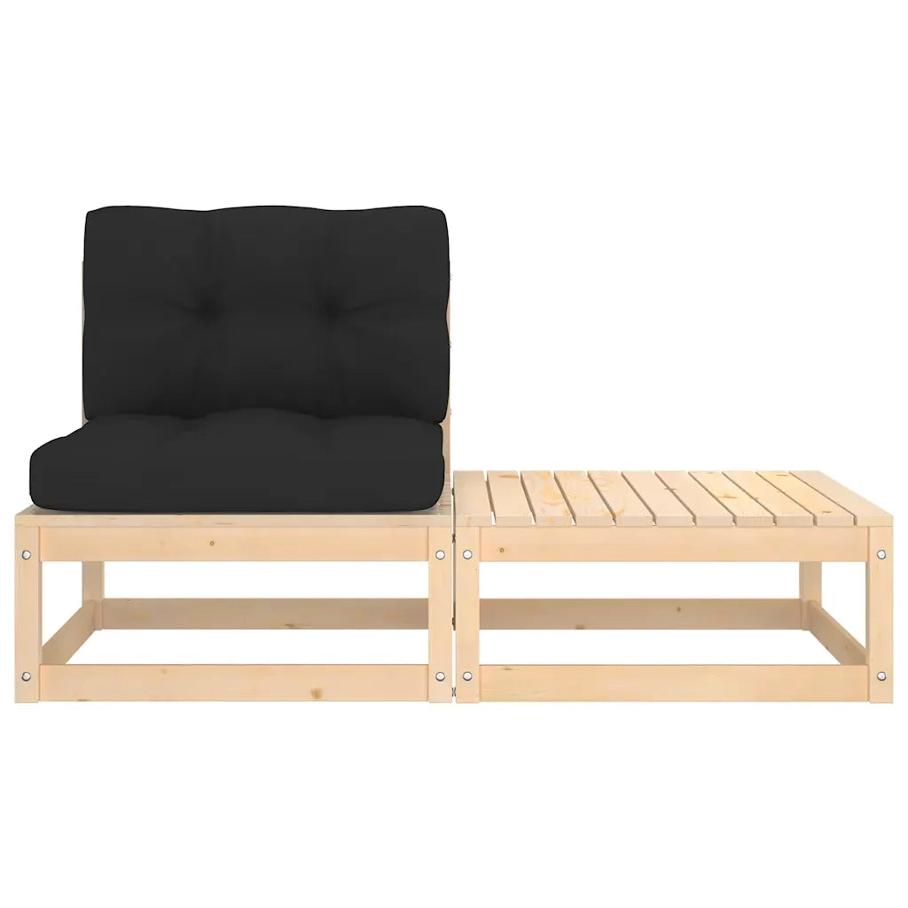 Set Divani da Giardino 2 pz con Cuscini Legno Massello Pino cod mxl 70772
