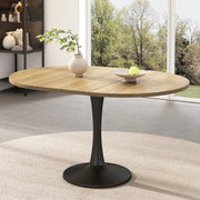 Tavolo da pranzo allungabile ovale in MDF finitura rovere, 100 kg, design moderno salvaspazio