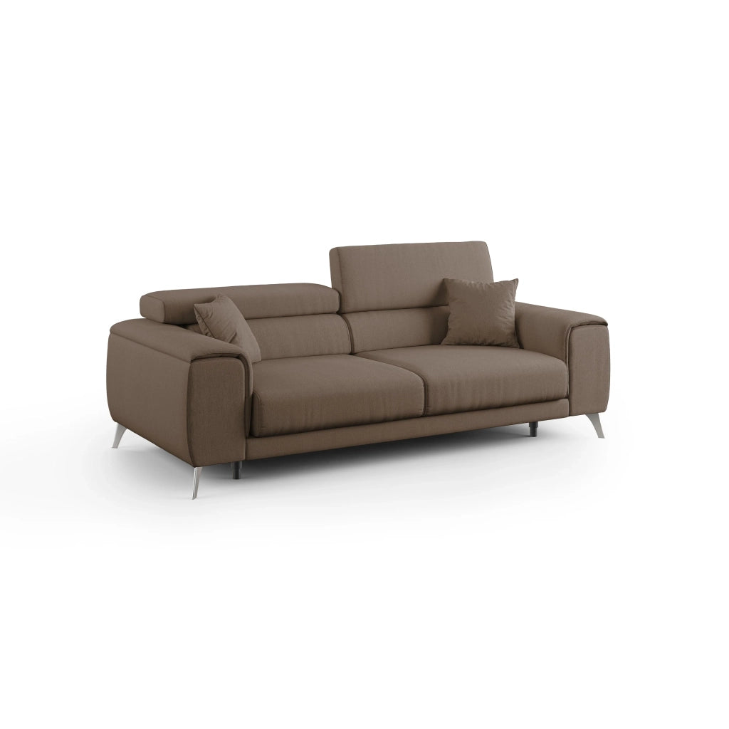 Fusion Divano con sedute allungabili in tessuto smacchiabile T05 185 cm marrone