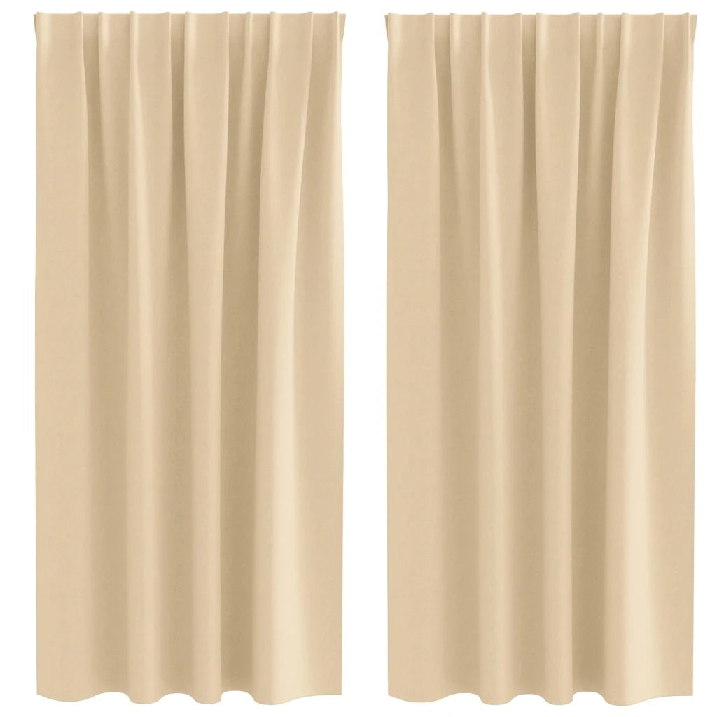 vidaXL Tende con tende 2 pcs Crema Poliestere