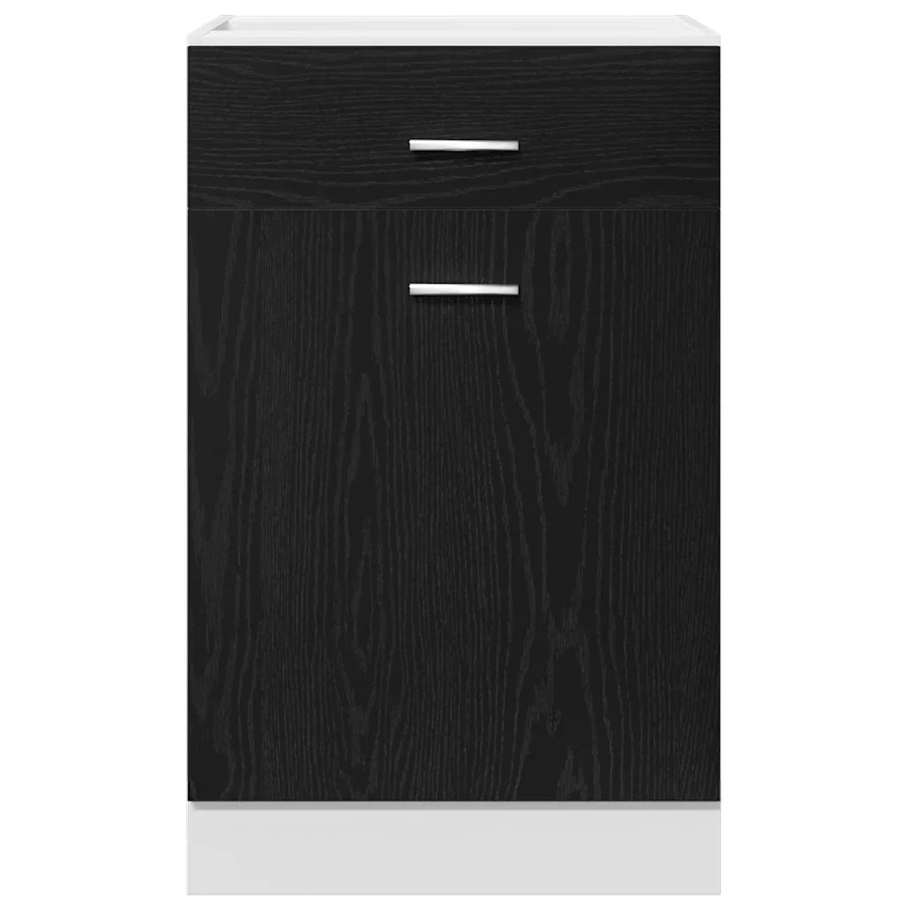 Cassettiera moderna con ripiani vano contenitore 50 x 46 x 81,5 cm legno composito di rovere nero 02_0051964
