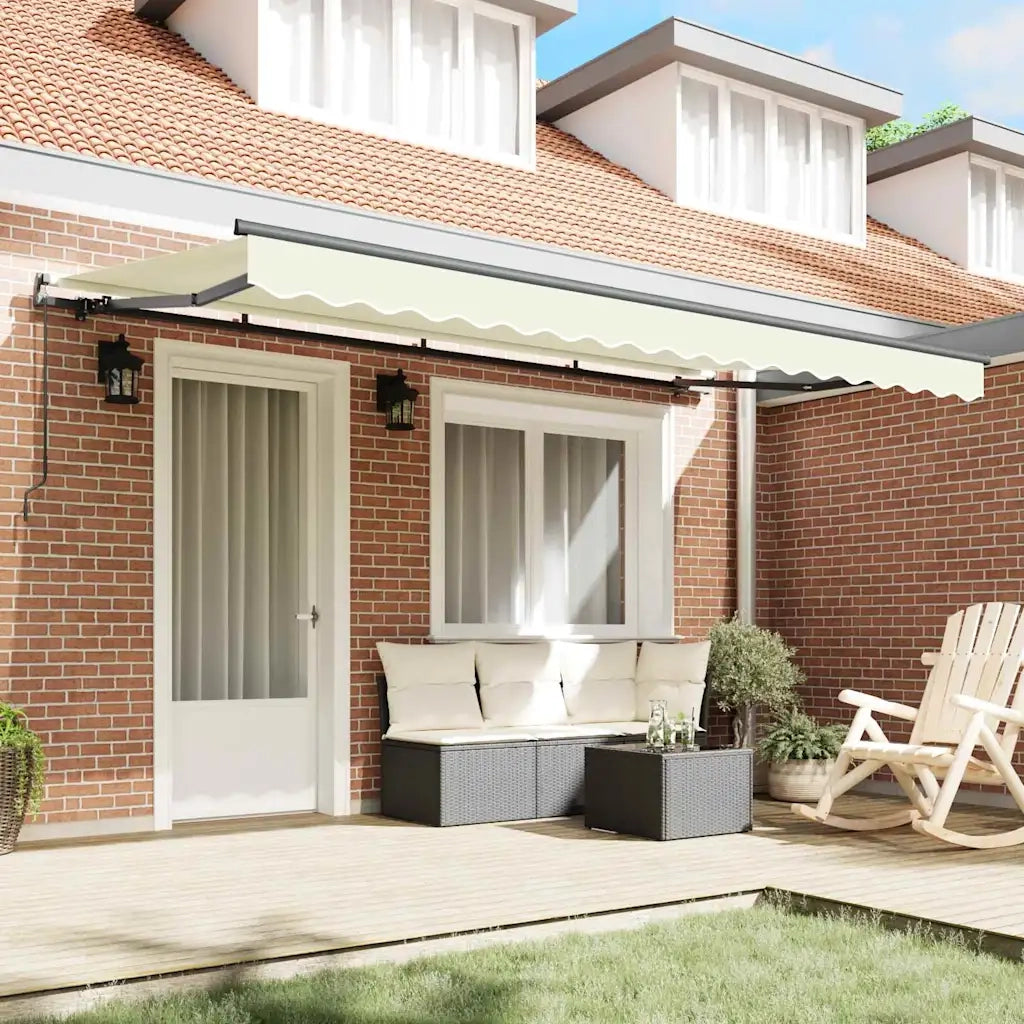 vidaXL Tenda Retrattile Crema 400 x 200 cm Poliestere e Alluminio